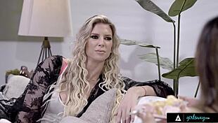 girlsway sexy asian teen alexia anders smashes with stepmom's cougar bestie on birthday