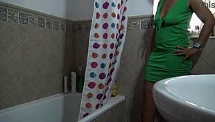 taboo family amateur stepmom showers her stepson everyday 😏