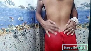 Indian Bhabhi Bathes In Bathroom. Gets Fucked By Big Cock Interracially!