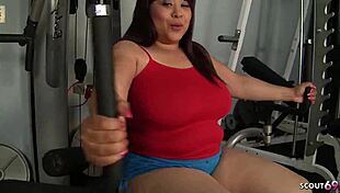 Half asian bbw milf got tricked into interracial casting fuck with big cock.