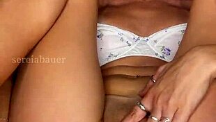 Blonde sucks and fingers to orgasm