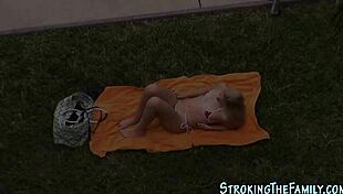 Teen Stepdaughter Bent Over