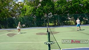 cougar melanie monroe catches oliver on tennis court
