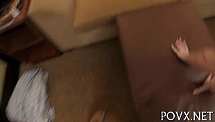 Horny teen Nikki Lavay performs sloppy blowjob with ball licking in rough POV!