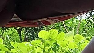 religious married woman unexpectedly pees on the street in public outdoor setting