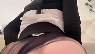 Petite Wednesday Addams Bounces Big Ass on Dildo