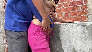 Bricklayer fucks young 18+ girl during work break.