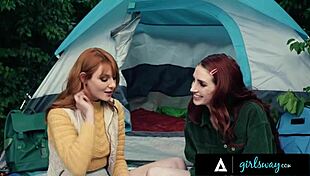 redhead lacy lennon and her neighbor have a secret affair during camping trip