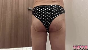 Masturbating In Miniskirt With Polka Dot Panties And Boots
