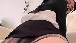 Petite Wednesday Addams Bounces Big Ass on Dildo