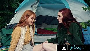 redhead lacy lennon and her neighbor have a secret affair during camping trip