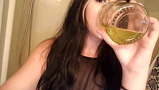 Goth Girl Drinks from a Mysterious Cup in Ritual Setting