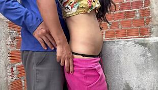 Bricklayer fucks young 18+ girl during work break.