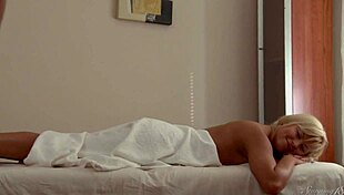 A Big-Dicked Masseur Massages Blonde Mya Ls Pussy On Her Fours