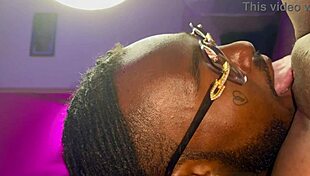 Husband Devours Ebony Wife's Pussy