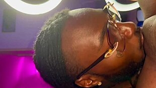 Husband Devours Ebony Wife's Pussy