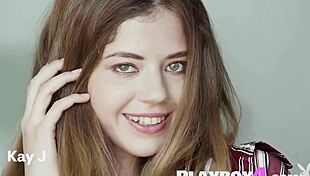 Petite Brunette Babe Kay Jay Poses in Lingerie