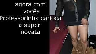 Danielinha And The Super Novata Estreante Professorinha Carioca With Her 1.50 Height