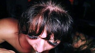 Muscle goddess Ecko Belle in piercing blowjob workout