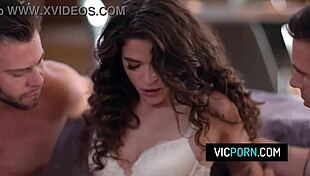 Dinner party turns rough with double penetration and anal