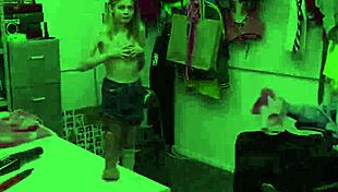 cute tiny blonde teen caught shoplifting sex toy gets confronted by mall cop coco lovelock mike mancini