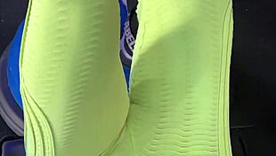 Milf fucks trainer hard!