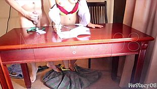 Stepdad Fucks Petite 18+ While Doing Homework