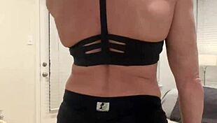 this is for fans who enjoy muscle flexing from a housewife bodybuilder