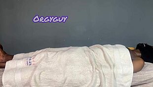 Orgasmic housewife gets cock massage at home