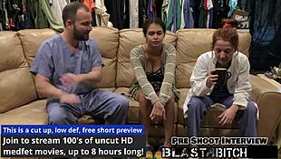 Step sisters enjoy behind-the-scenes fun with long hair and latina vibes.