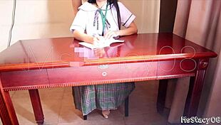 Stepdad Fucks Petite 18+ While Doing Homework