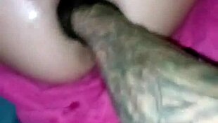 Fisting wife's nasty gaping pussy with sucking