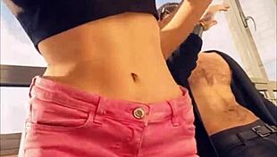 Sasha Rose is dancing this sexy striptease, teasing everyone around.