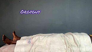 Orgasmic housewife gets cock massage at home