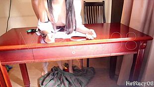 Stepdad Fucks Petite 18+ While Doing Homework