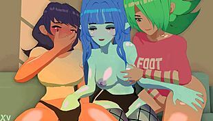 in this animation, x explores lesbian encounters with intense pussy focus