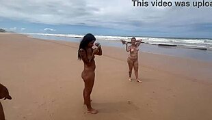 friends fucking in lingerie on the beach! admire the nature too!