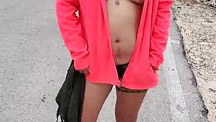 look at this puta showing her culo and tetas on the public mexican highway, what do you think?
