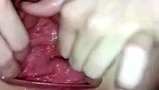 Fisting wife's nasty gaping pussy with sucking