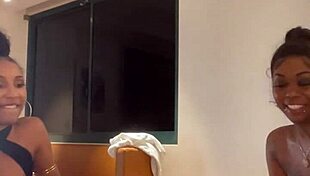 pornstars throw a wild party turning into rough threesome with deepthroat ebony fucking and pussy licking