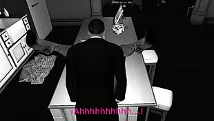 Polka dots character having sex in the kitchen