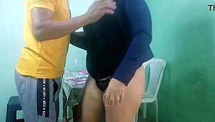 stepmom gets pounded by stepson in hubby's office, cuckold vibes with that massive ass 😈🍑