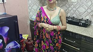 Cheating Wife Licks Shaved Pussy in Kitchen