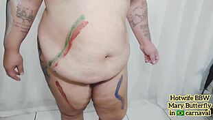 What a bbw hotwife swinger mary butterfly in brazilian carnaval dance!