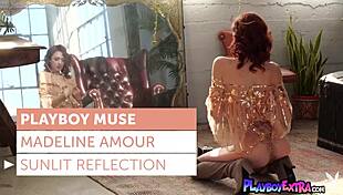i'm posing naked as skinny redhead teen 18+ muse madeline amour in front of mirror