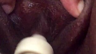 Ebony Squirts Passionately on Sofa