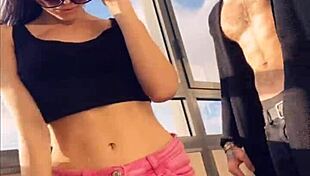 Sasha Rose is dancing this sexy striptease, teasing everyone around.