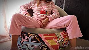 Skinny teen exploring her body in a homemade video.