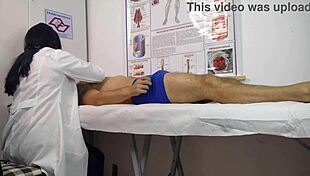 The Cock Rose In Front Of The Nurse For Blowbang Action