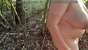 Hey, can you believe this pregnant milf wife shows outdoor creampie in her pussy?